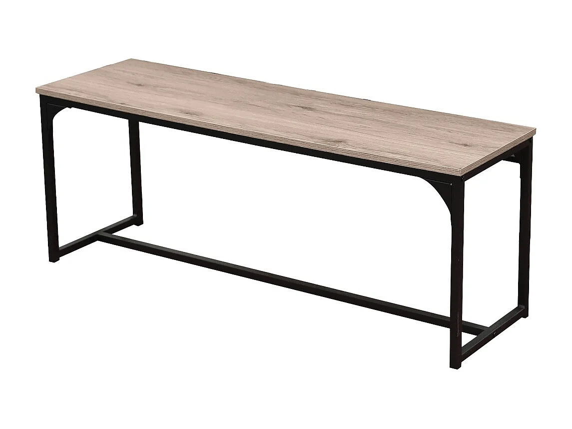 Holzbank mit schwarzer Metallstruktur, Kollektion RANONG – Maße 120x46x35 cm