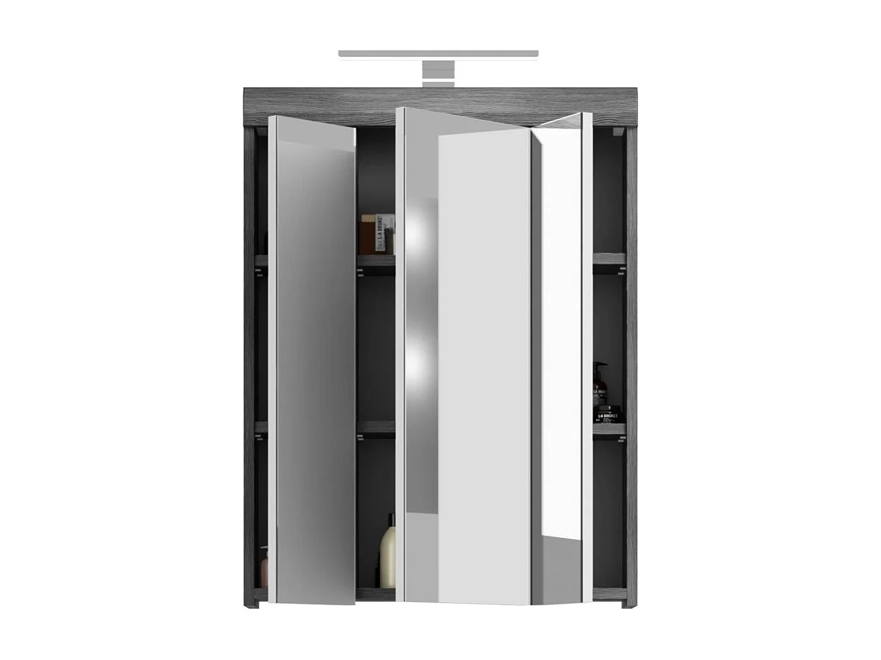 Conjunto de baño SCOTT – Mueble bajo lavabo y armario de almacenamiento con espejo LED