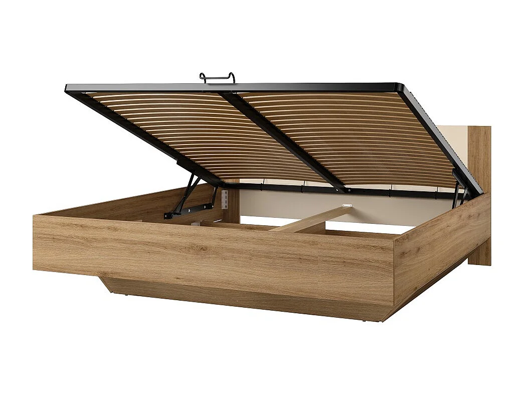 Conjunto completo VERTIGO – Cama baú 160x200, 2 mesas de cabeceira, armário de 3 portas, cômoda + quadro design