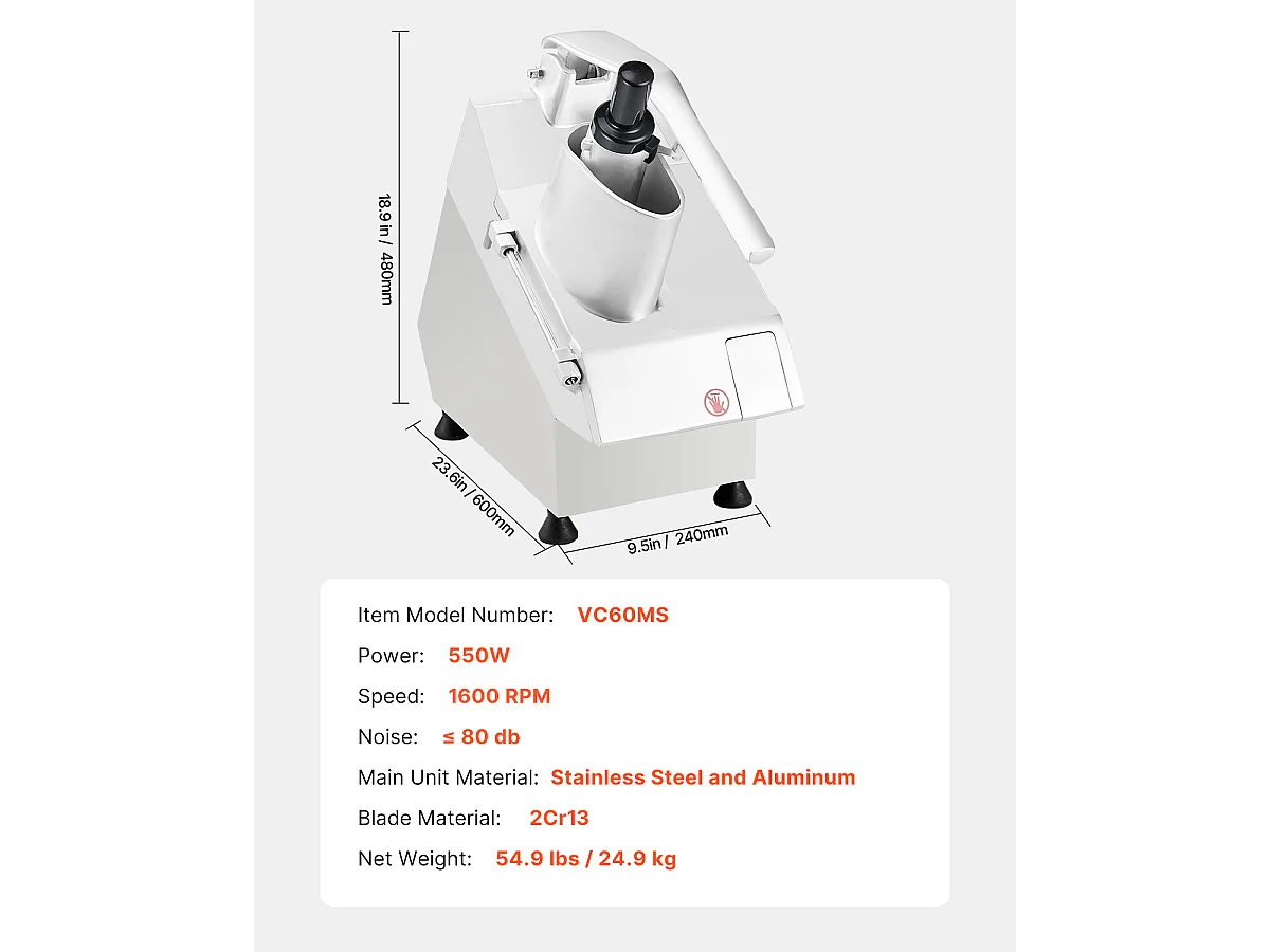 Robot de Cocina y Picadora de Verduras SucceBuy, 550 W, 6 Cuchillas