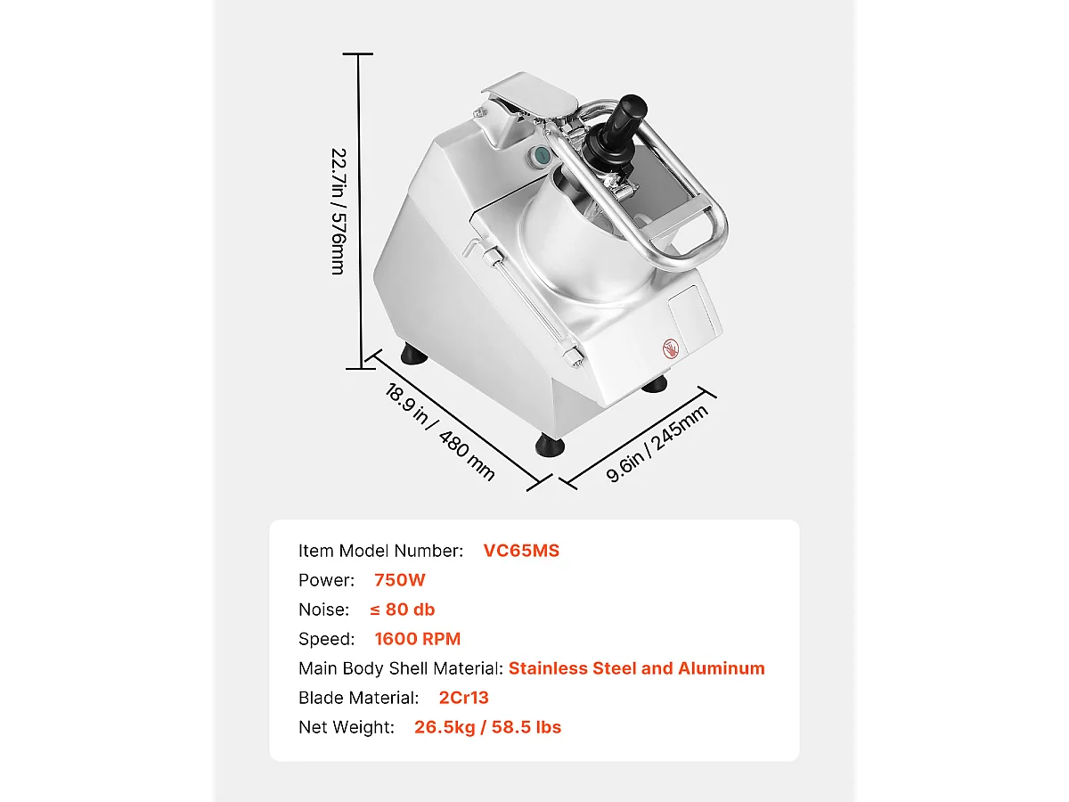 Robot de Cocina y Picadora de Verduras SucceBuy, 750 W, 6 Cuchillas