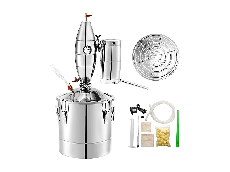 Distillateur d'Alcool SucceBuy Alambic 30 L Inox Home Brewing Kit, Distillateur de Moonshine en Acier Inoxydable, Kit de Brassage Maison