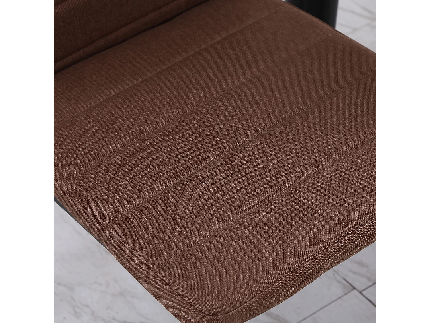 Set 4 sedie imbottite per soggiorno in metallo e tessuto cachi