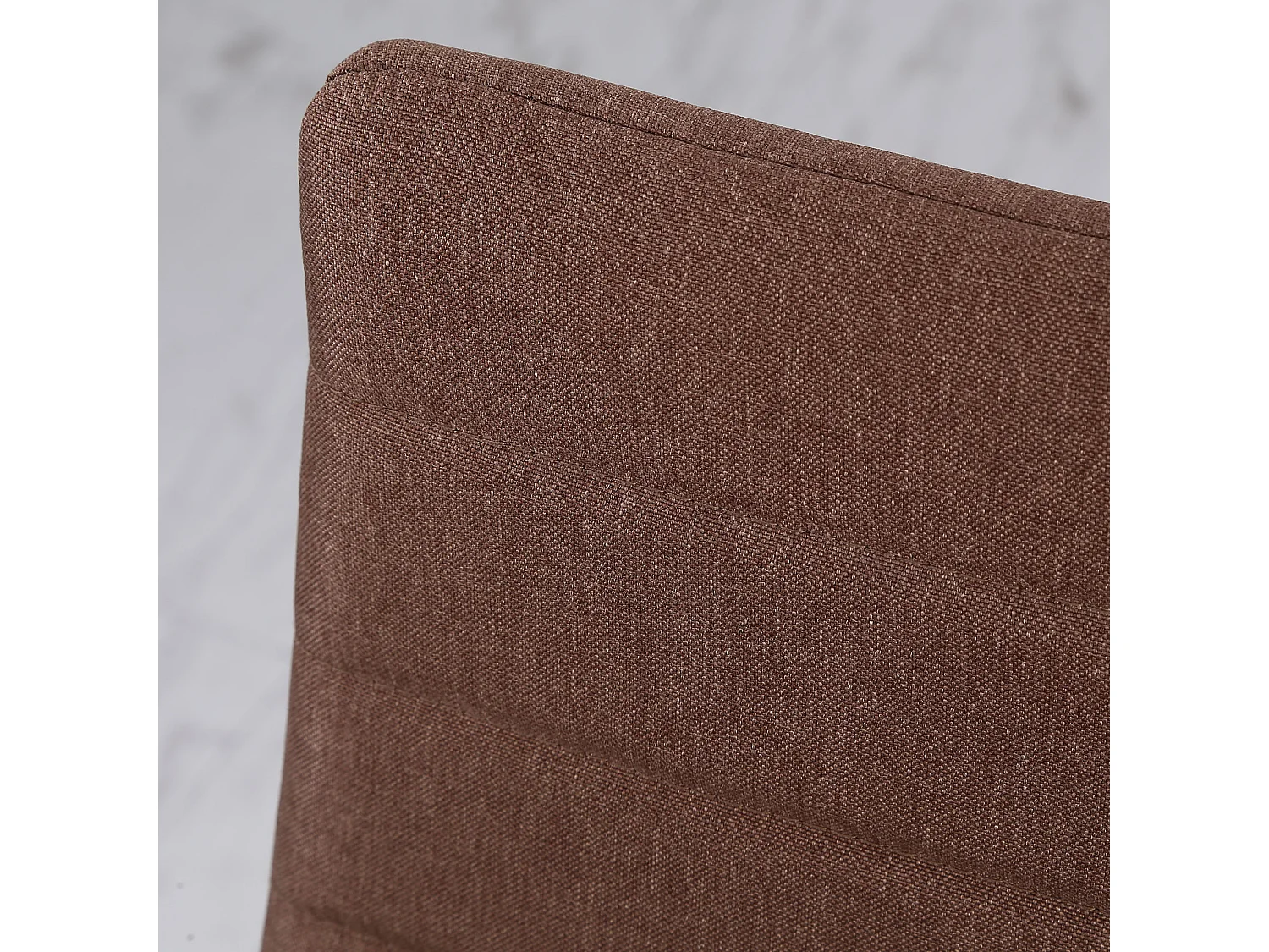 Set 4 sedie imbottite per soggiorno in metallo e tessuto cachi