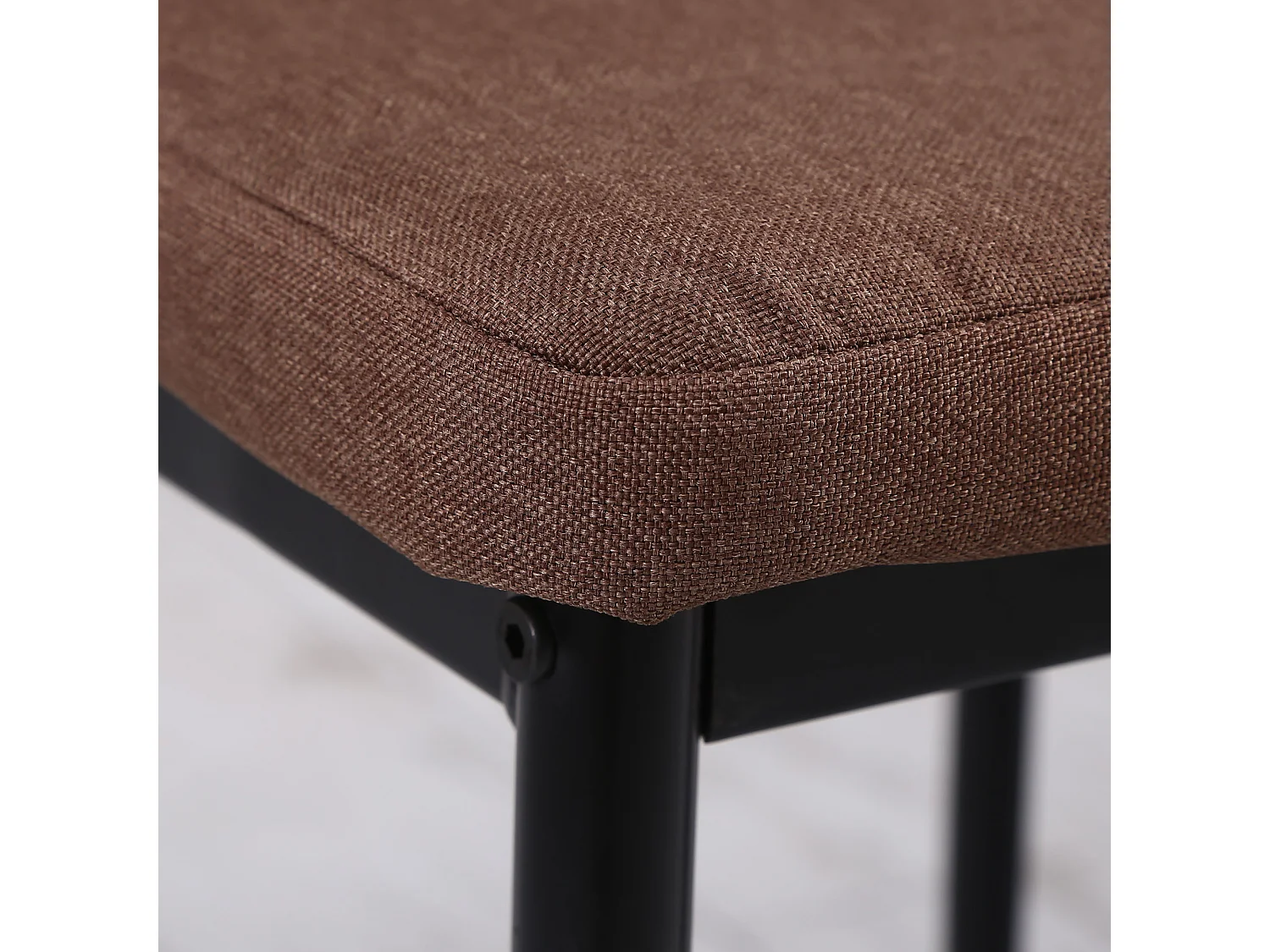 Set 4 sedie imbottite per soggiorno in metallo e tessuto cachi