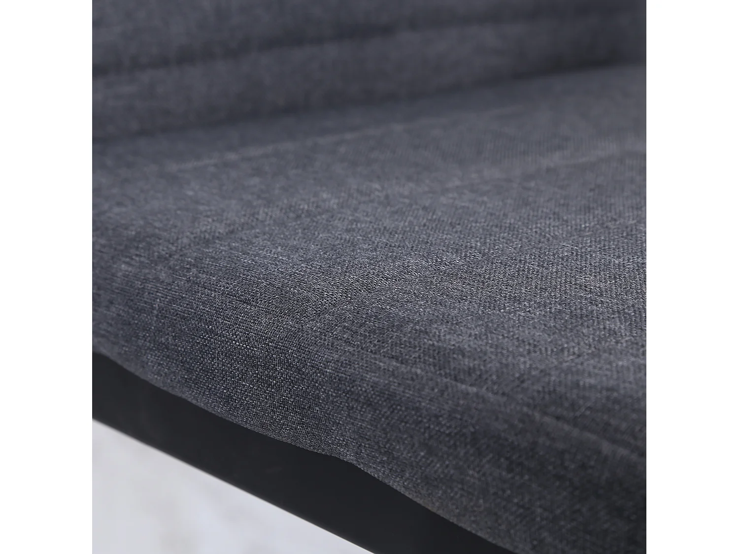 Set 4 sedie imbottite per soggiorno in metallo e tessuto grigio