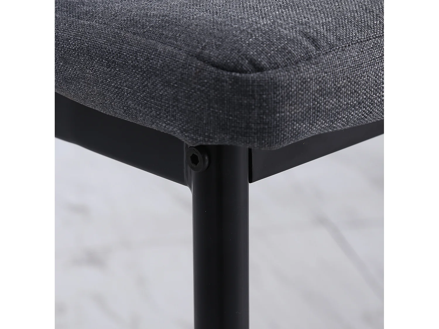 Set 4 sedie imbottite per soggiorno in metallo e tessuto grigio