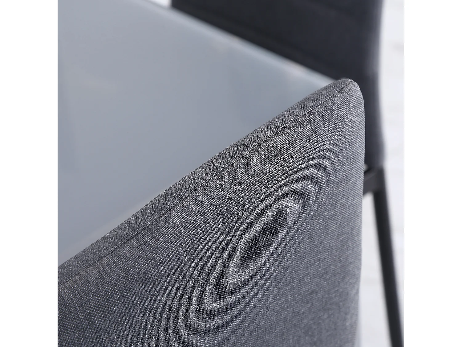 Set 4 sedie imbottite per soggiorno in metallo e tessuto grigio