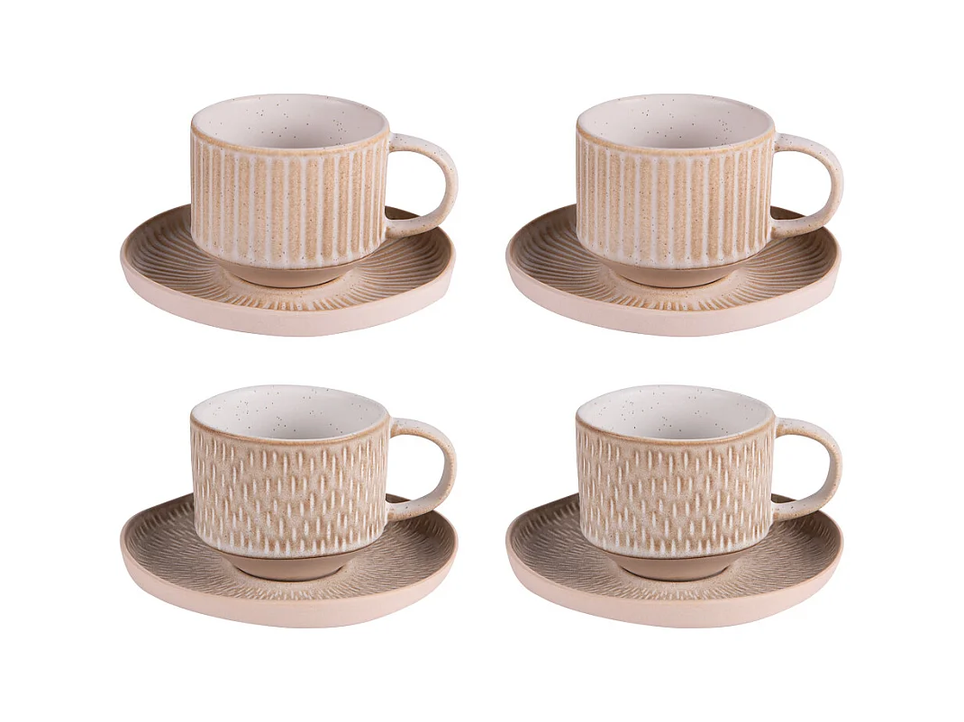 Coffret de 4 tasses avec sous tasses Miyaki 18 cl