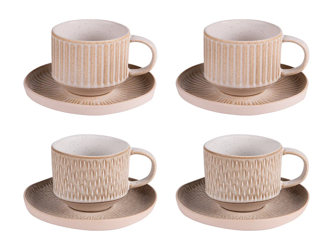 Coffret de 4 tasses avec sous tasses Miyaki 18 cl