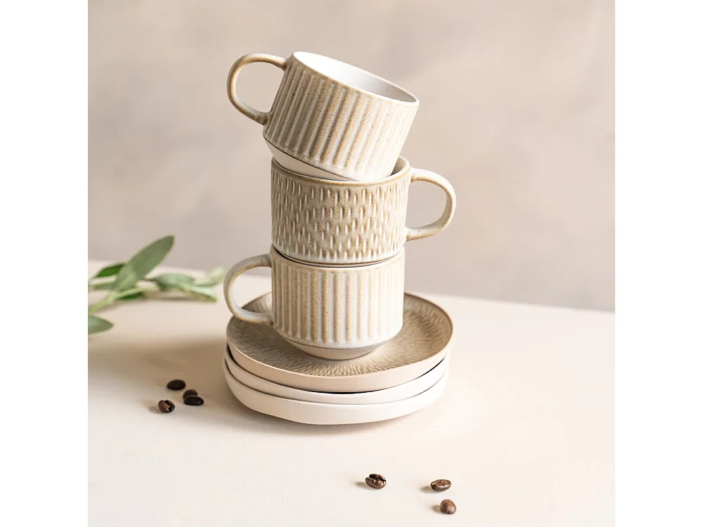 Coffret de 4 tasses avec sous tasses Miyaki 18 cl