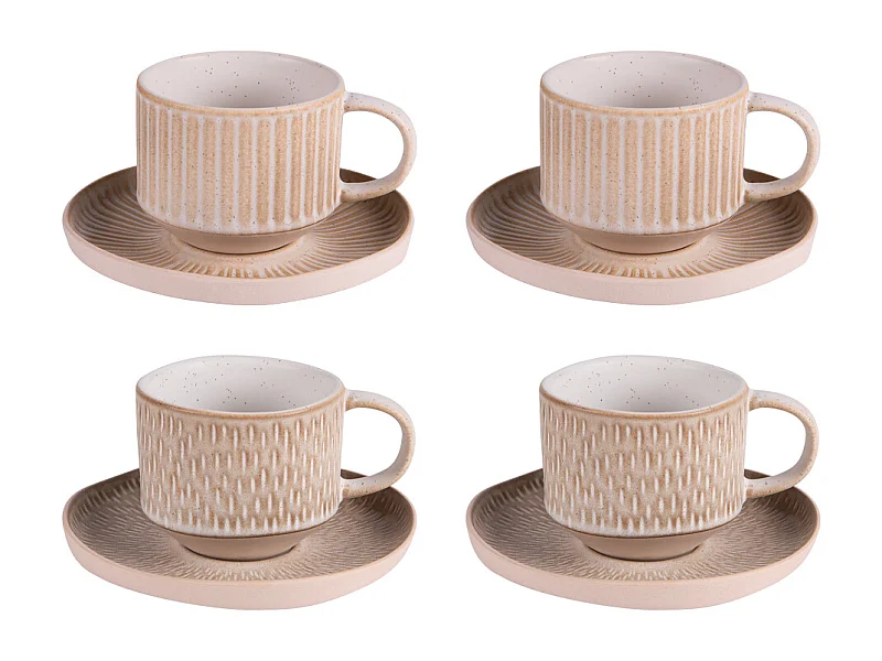 Coffret de 4 tasses avec sous tasses Miyaki 18 cl