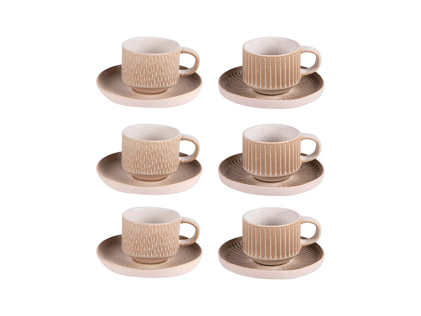 Coffret de 6 tasses à café avec sous tasses Miyaki 9 cl