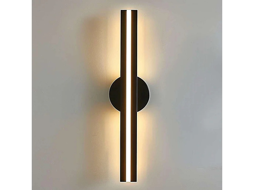 Applique murale LED longue bande acrylique noire 3 couleurs de lumière 18 W pour salon/chambre/cuisine