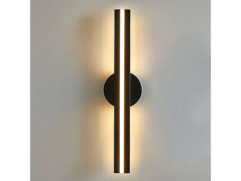 Applique murale LED longue bande acrylique noire 3 couleurs de lumière 18 W pour salon/chambre/cuisine