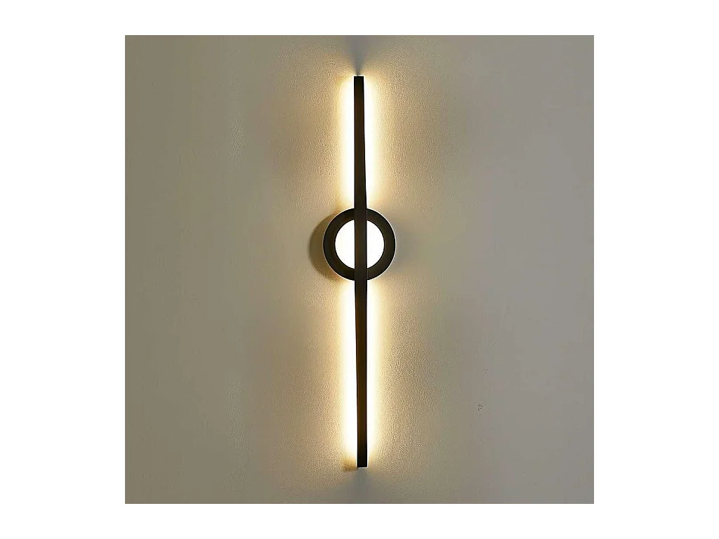 Applique murale LED longue bande noire 3 couleurs de lumière <source lumineuse de la bande centrale> 11 W pour salon/chambre/cuisine