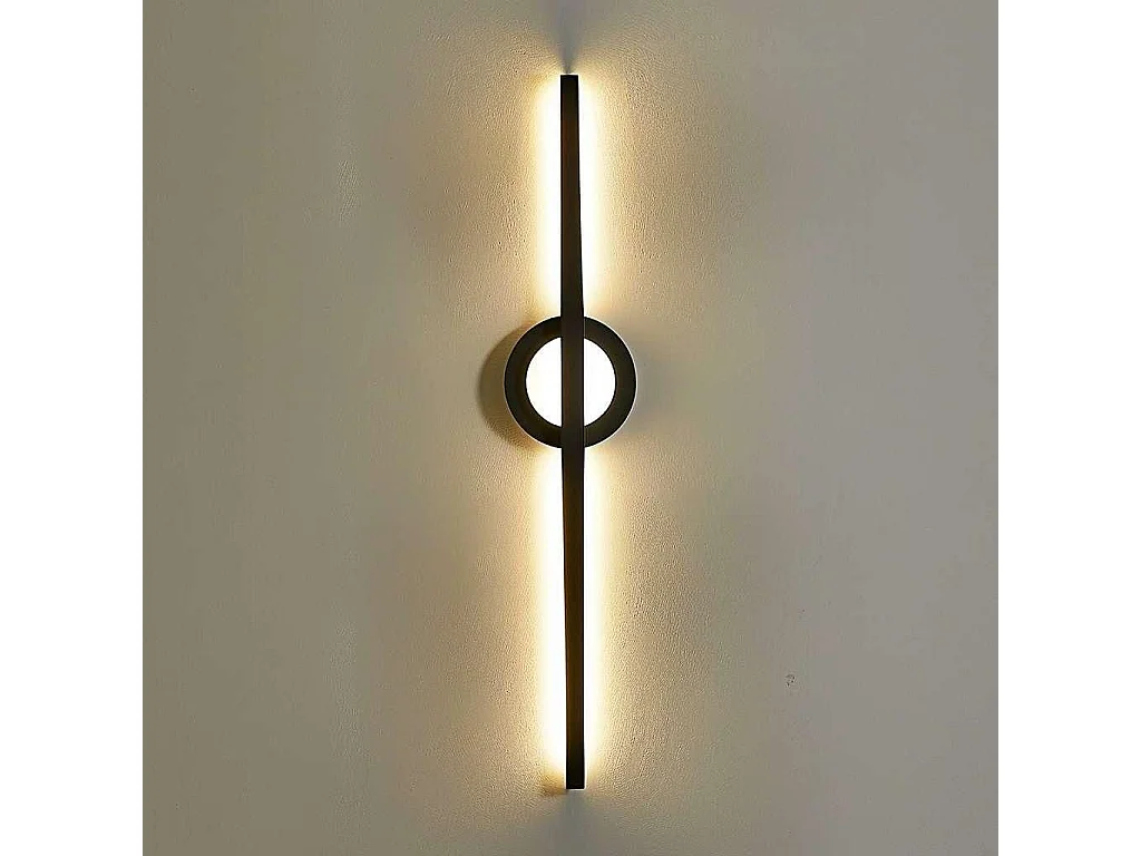 Applique murale LED longue bande noire 3 couleurs de lumière <source lumineuse de la bande centrale> 11 W pour salon/chambre/cuisine