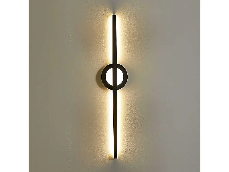 Applique murale LED longue bande noire 3 couleurs de lumière <source lumineuse de la bande centrale> 11 W pour salon/chambre/cuisine