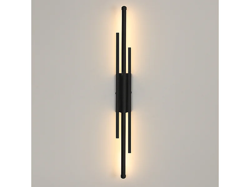 Applique murale LED longue bande noire lumière chaude 8W pour salon/chambre/cuisine