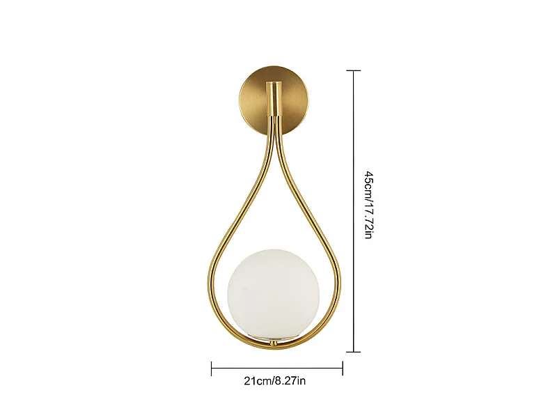 Applique murale Scandinave en métal doré avec abat-jour blanc 21x45cm E27 excl. ampoule