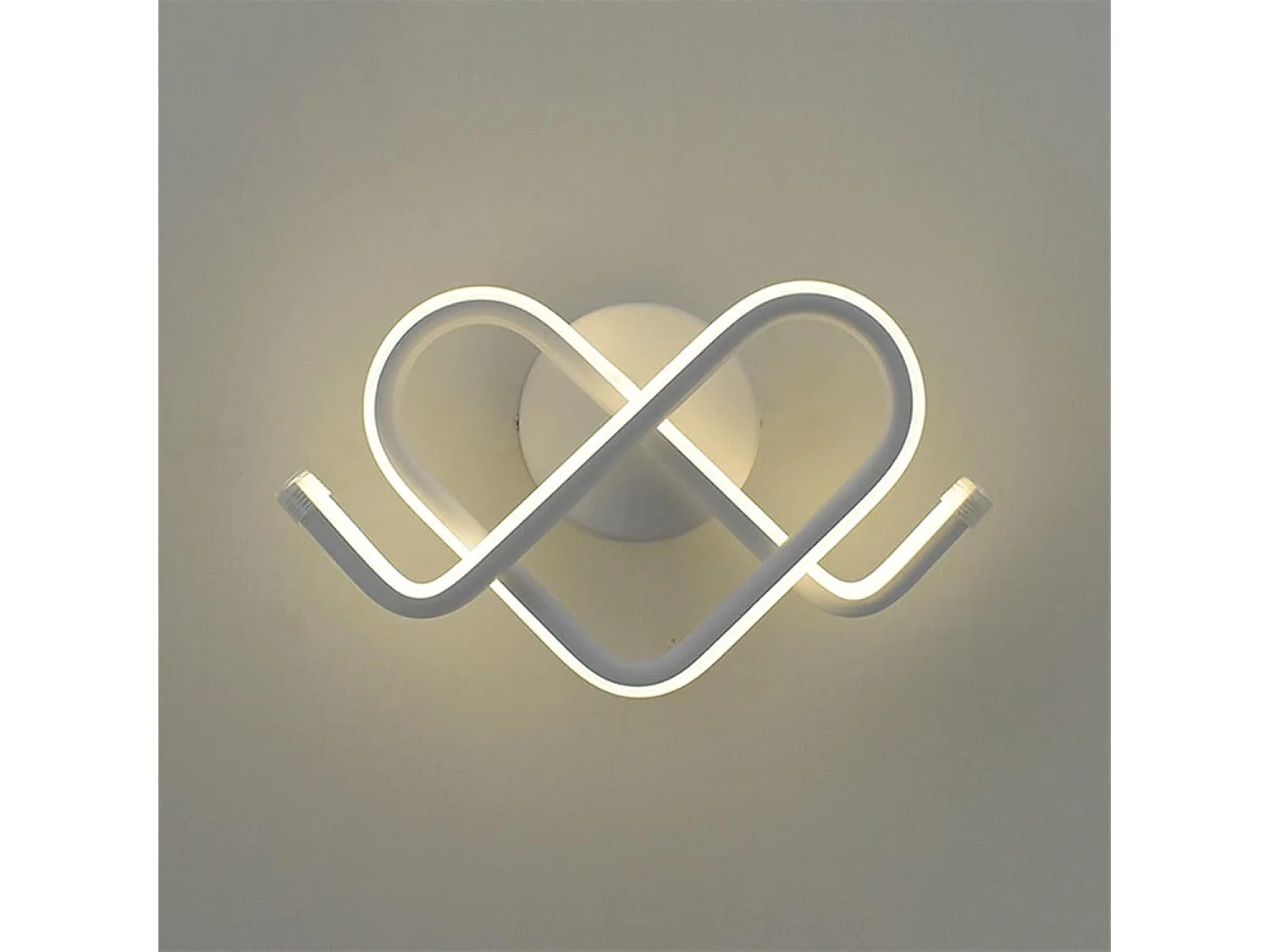 Applique murale moderne simple et créative en forme de cœur, lumière blanche sable, 21 W, pour salon, chambre à coucher, cuisine