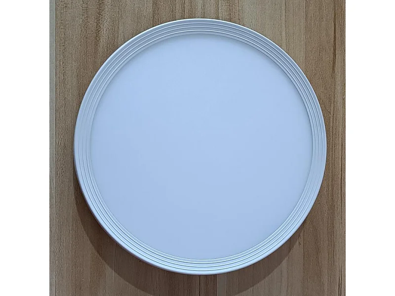 Plafonnier LED ultra-mince triple protection rond 30 cm blanc, lumière blanche 24 W, pour salon/chambre/cuisine