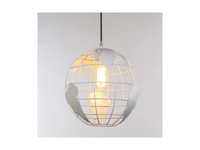 Lustre globe blanc diamètre 28cm fil de suspension 1m douille E27 n'inclut pas l'ampoule, pour salon/chambre/cuisine