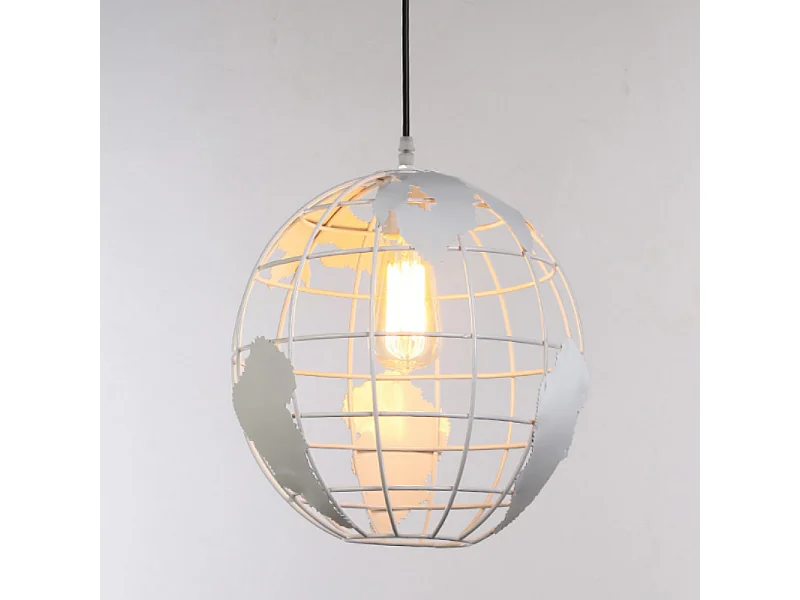 Lustre globe blanc diamètre 28cm fil de suspension 1m douille E27 n'inclut pas l'ampoule, pour salon/chambre/cuisine