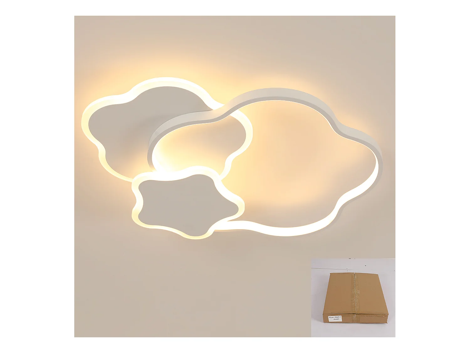 Plafonnier étoile simple et créatif blanc avec télécommande 31 W pour salon/chambre/cuisine