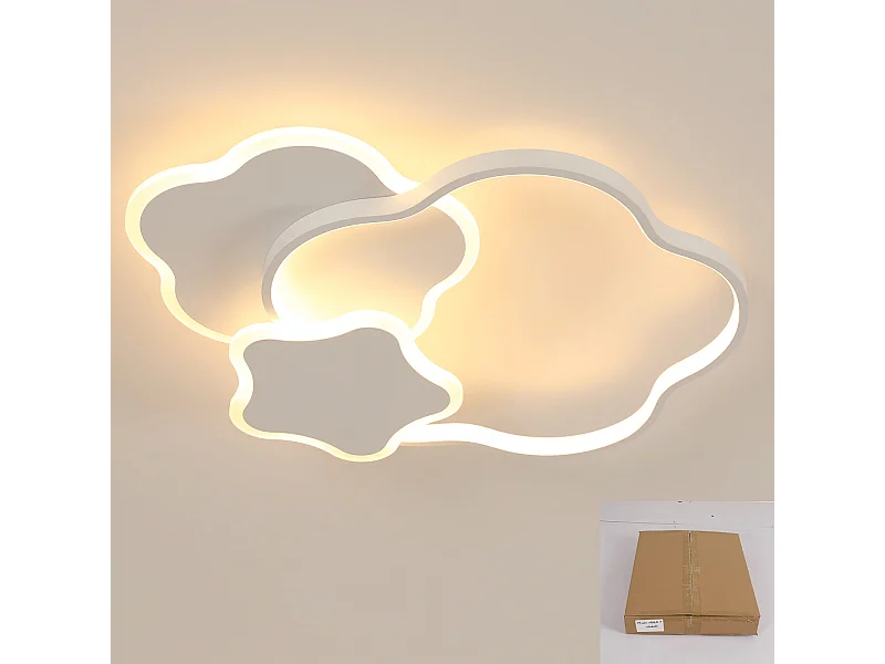 Plafonnier étoile simple et créatif blanc avec télécommande 31 W pour salon/chambre/cuisine
