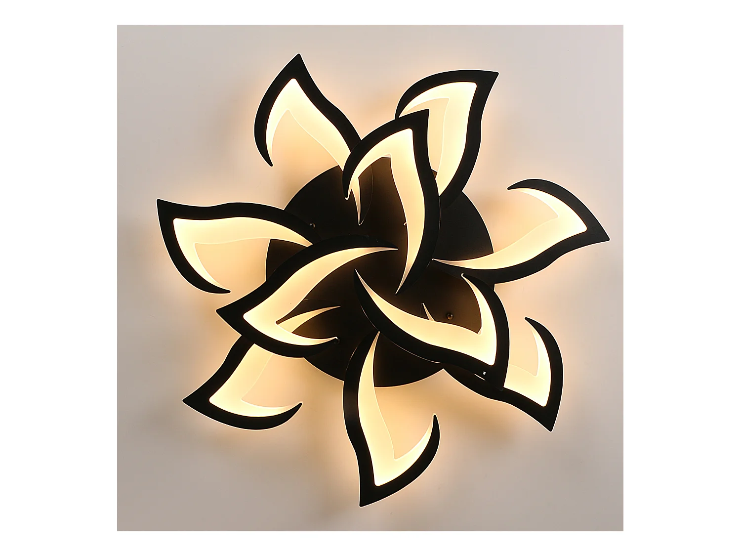 Plafonnier acrylique machaon noir 10 têtes 60W lumière chaude pour salon/chambre/cuisine