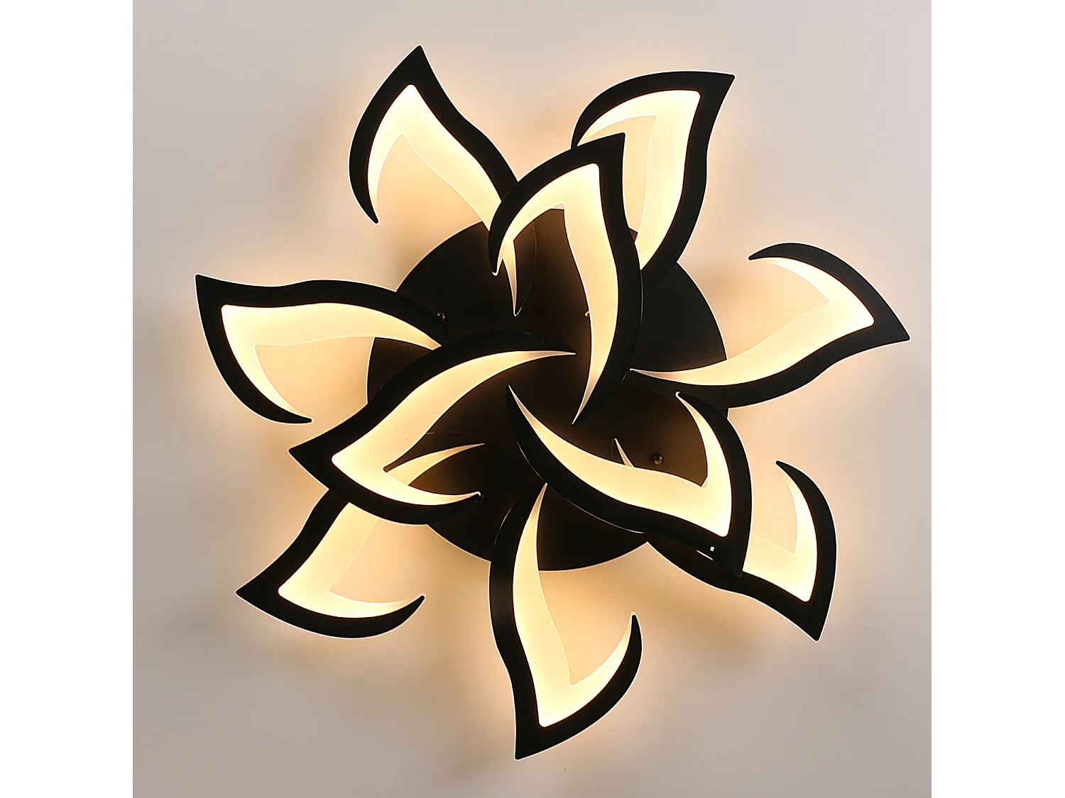 Plafonnier acrylique machaon noir 10 têtes 60W lumière chaude pour salon/chambre/cuisine