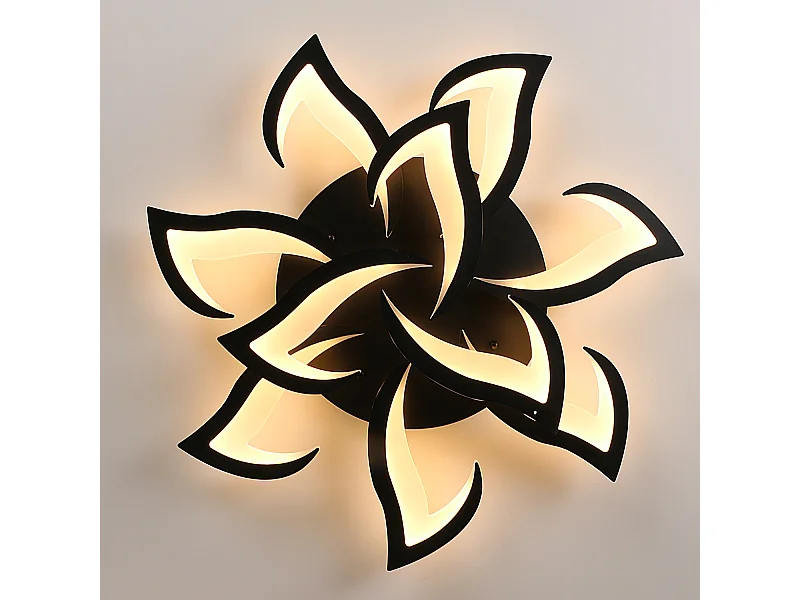 Plafonnier acrylique machaon noir 10 têtes 60W lumière chaude pour salon/chambre/cuisine