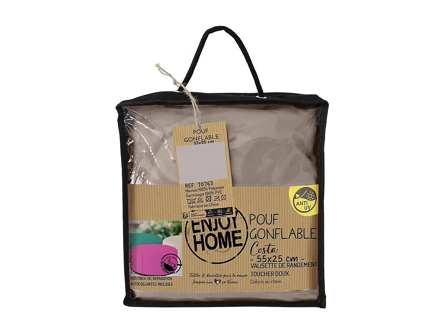 Pouf d'Extérieur Gonflable "Costa" 55cm Naturel