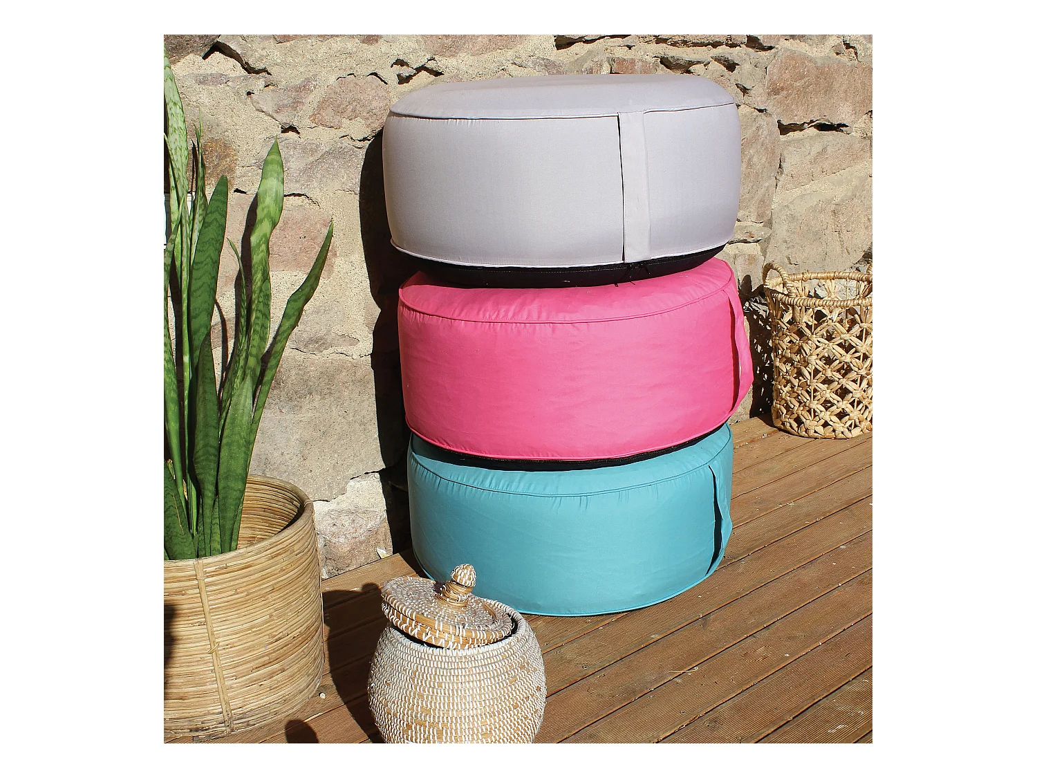 Pouf d'Extérieur Gonflable "Costa" 55cm Émeraude