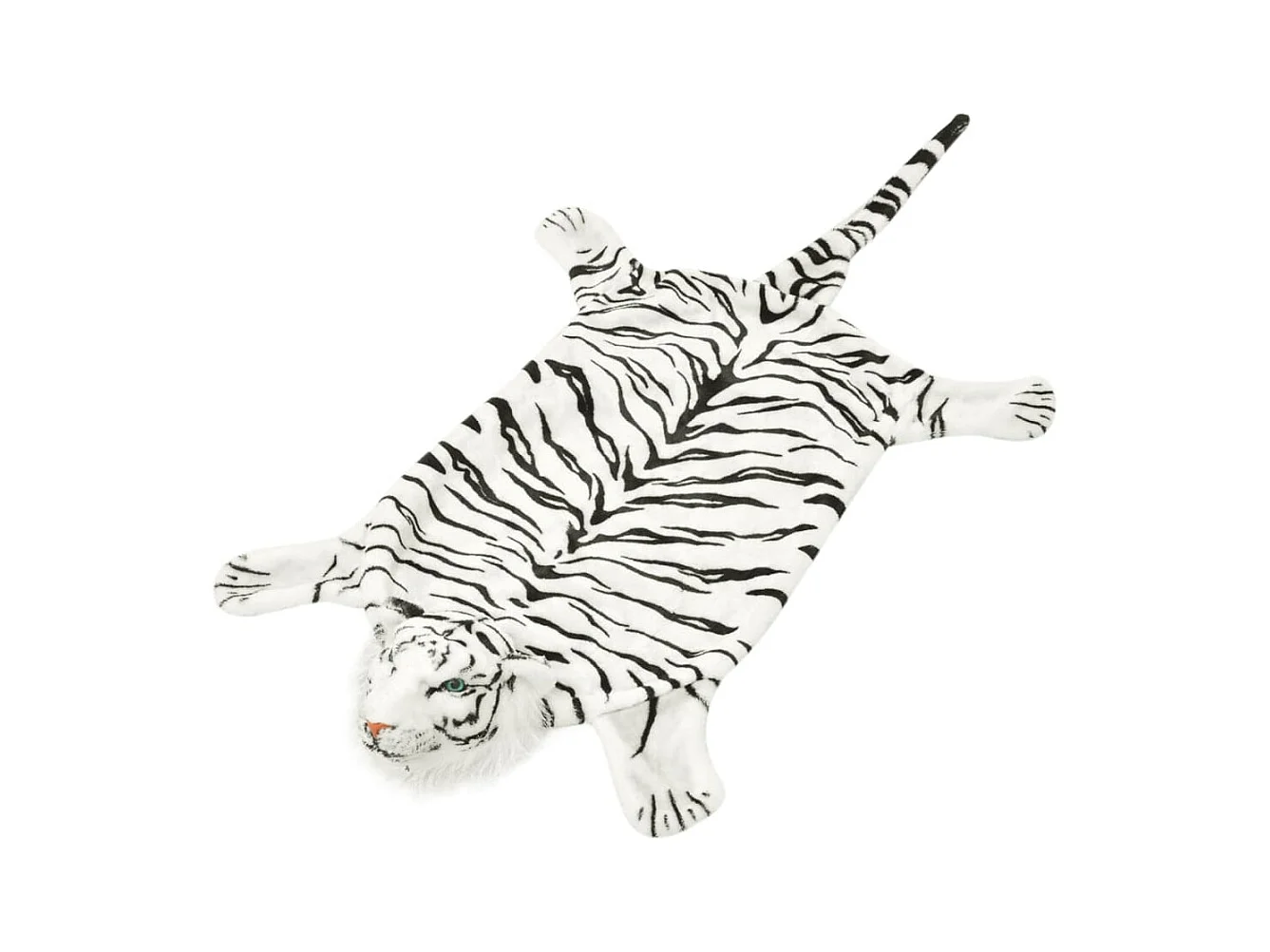 Tapis en peluche en forme de tigre 144 cm Blanc