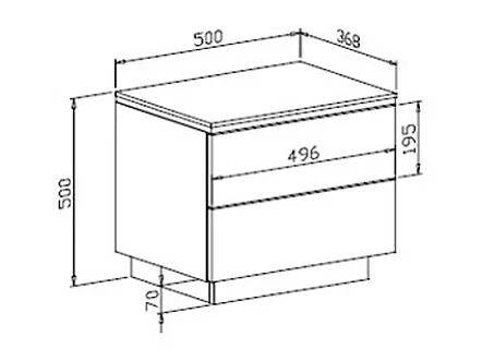 Zestaw 2 szafek nocnych z 2 szufladami - Biały z połyskiem i złoty - VUKIA marki Pascal Morabito