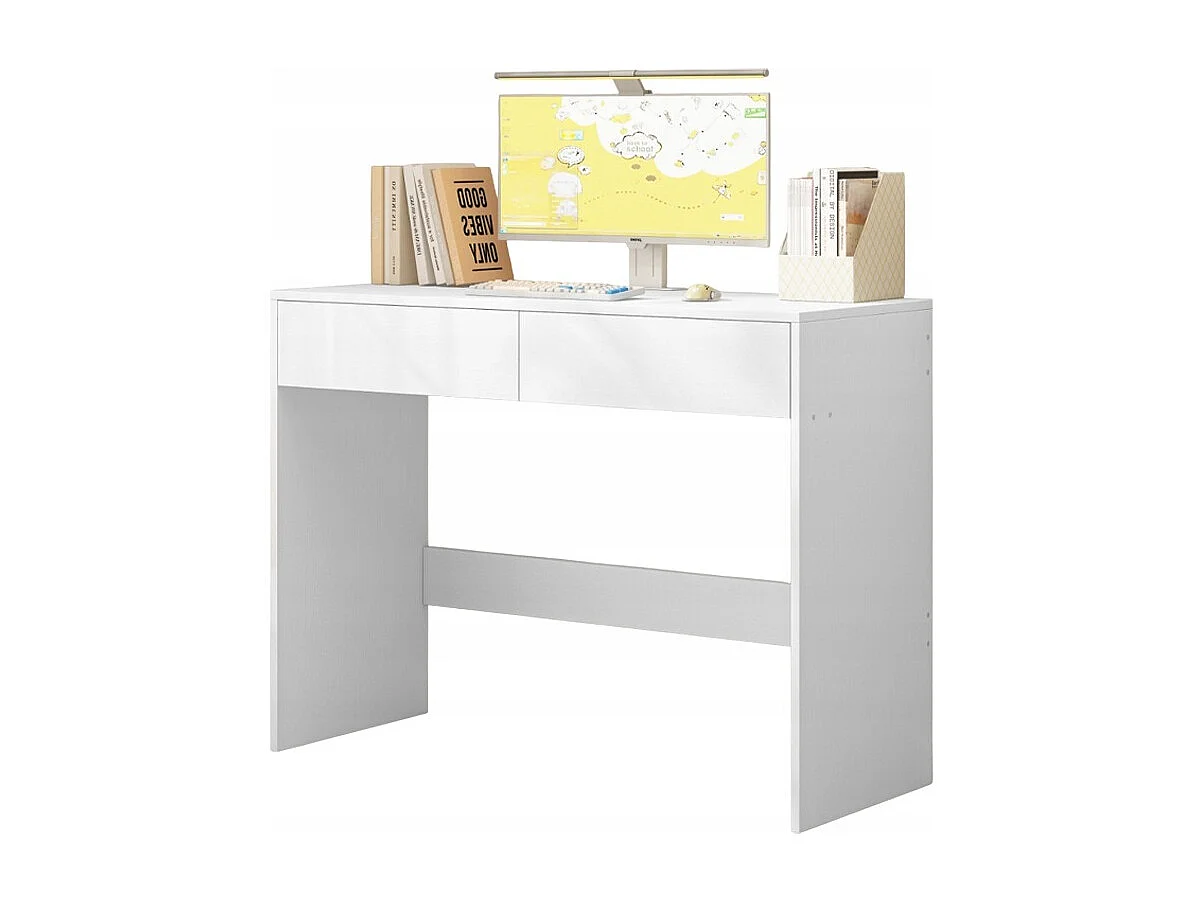 WIT MODERN COMPUTERBUREAU MET 2 LADEN LOFT TOILETTABEL 100 CM