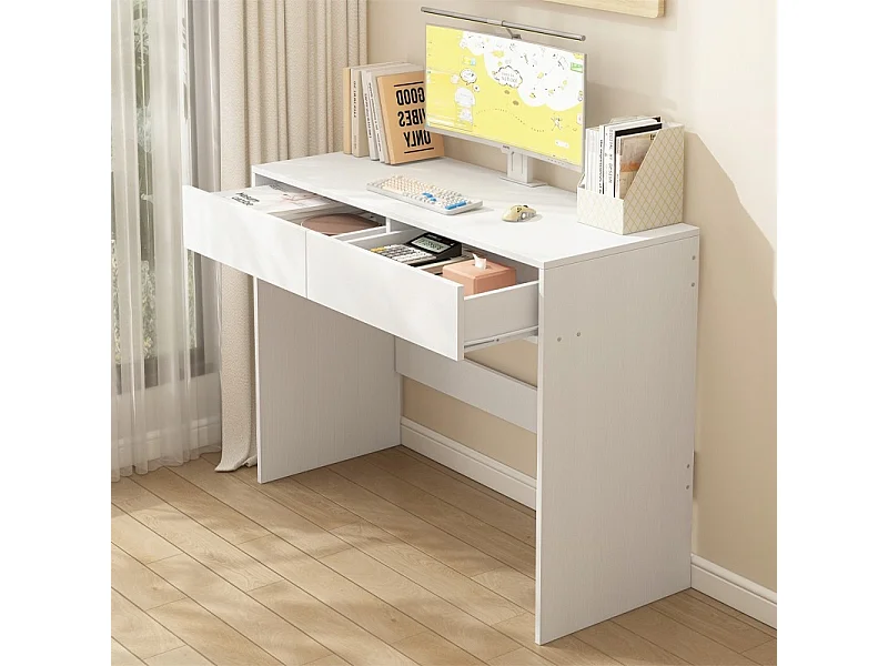 WIT MODERN COMPUTERBUREAU MET 2 LADEN LOFT TOILETTABEL 100 CM