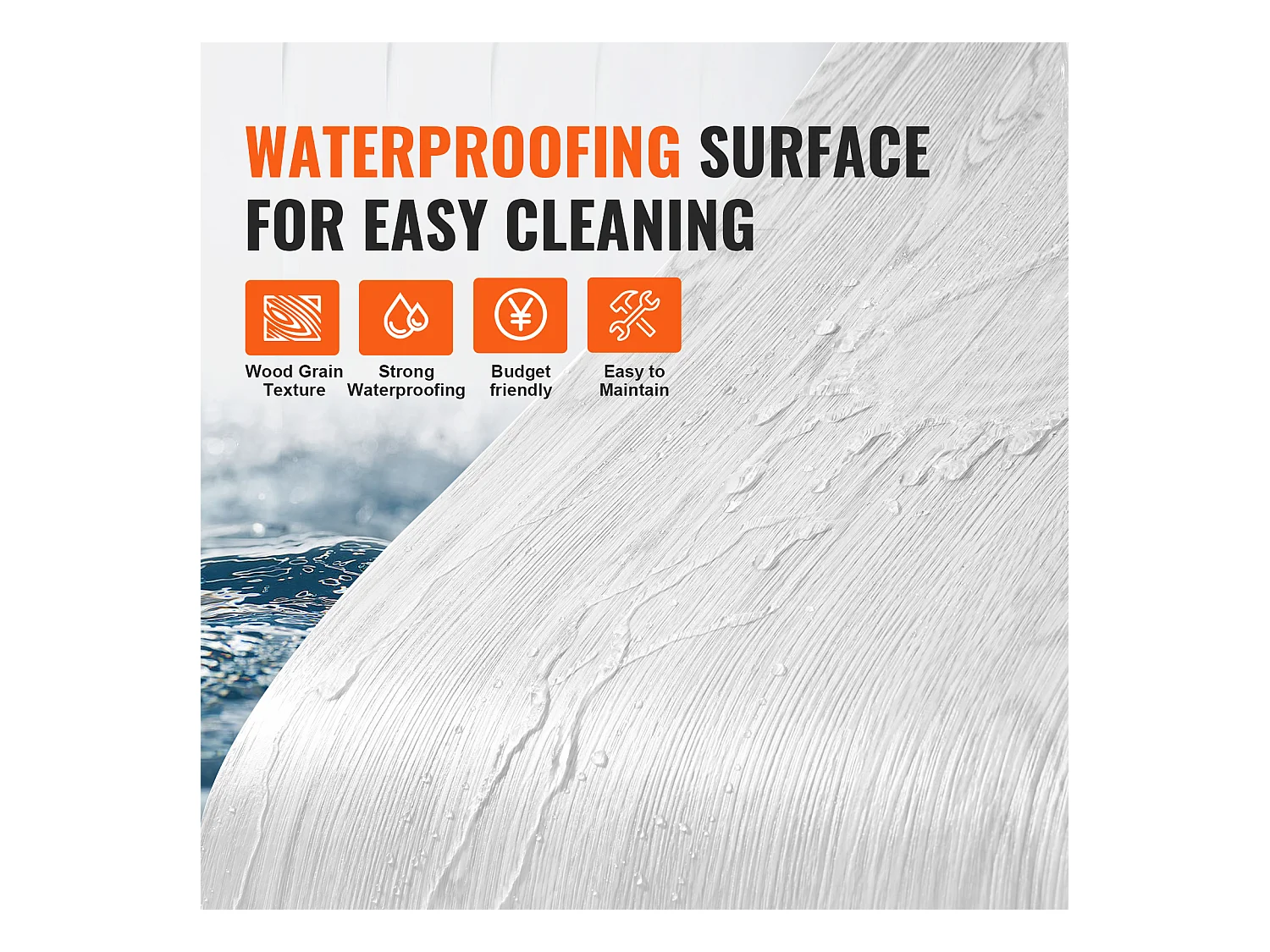 Revêtement de Sol SucceBuy en Vinyle Autocollants 82.55cm, Épaisseur 1.5mm, Grain de Bois Gris Clair, à Coller et Décoller, pour Salle à Manger