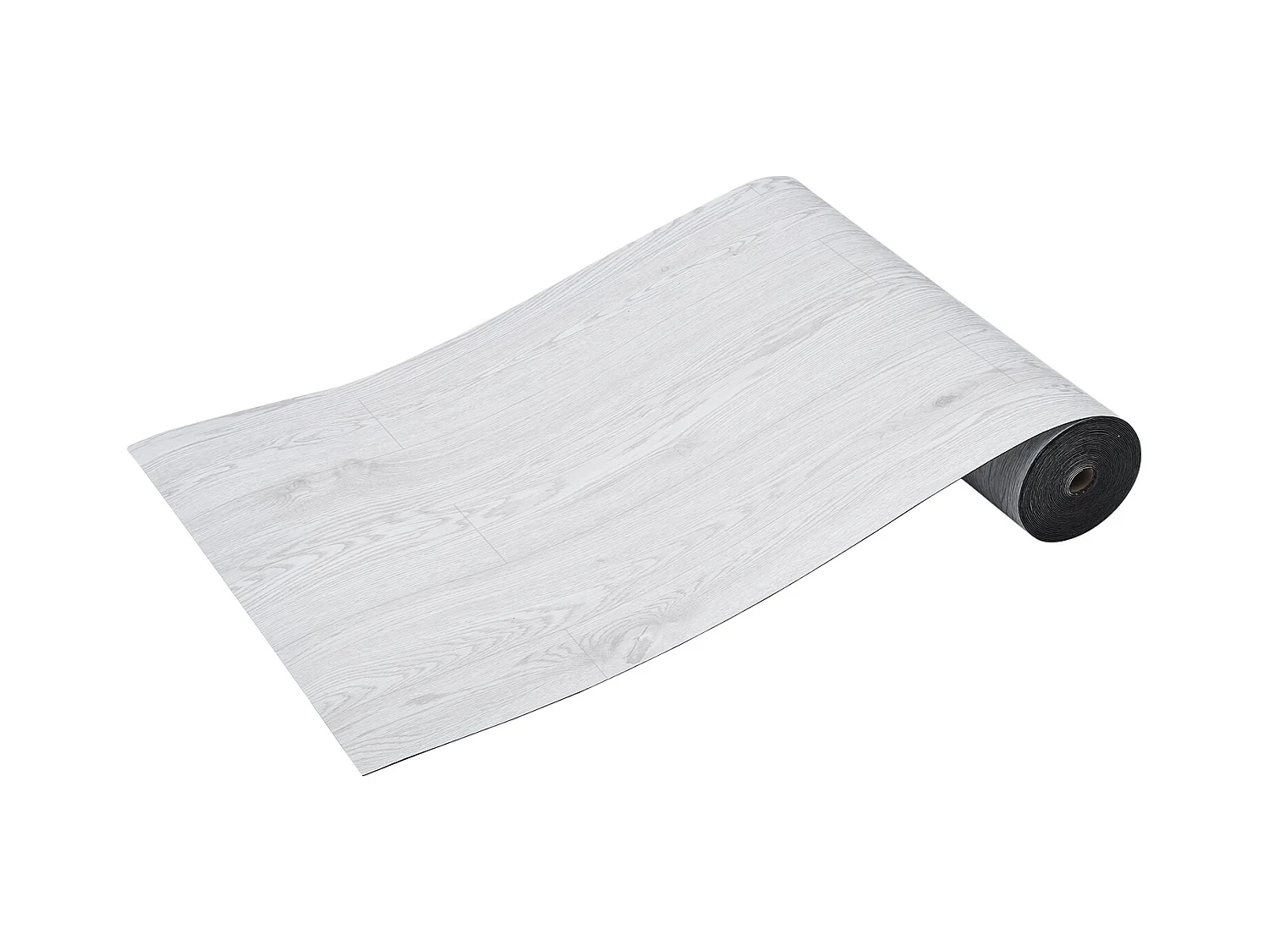 Rivestimento per Pavimenti SucceBuy in Vinile Autoadesivo 82.55cm, Spessore 1.5mm, Grana Legno Grigio Chiaro, da Attaccare e Staccare, per Sala da Pranzo