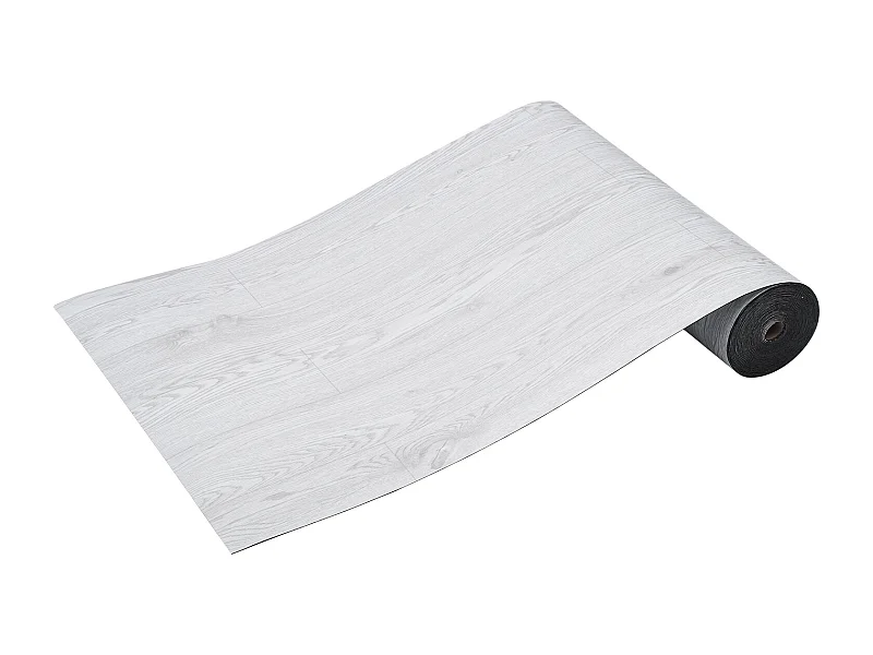 Bodenbelag SucceBuy aus Selbstklebendem Vinyl 82.55cm, Dicke 1.5mm, Hellgrau Holzmaserung, Haftend und Abziehbar, für Esszimmer