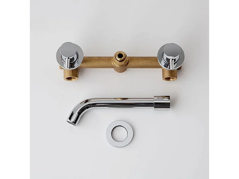 "Ismara" Wand-Waschtischmischer aus verchromtem Messing