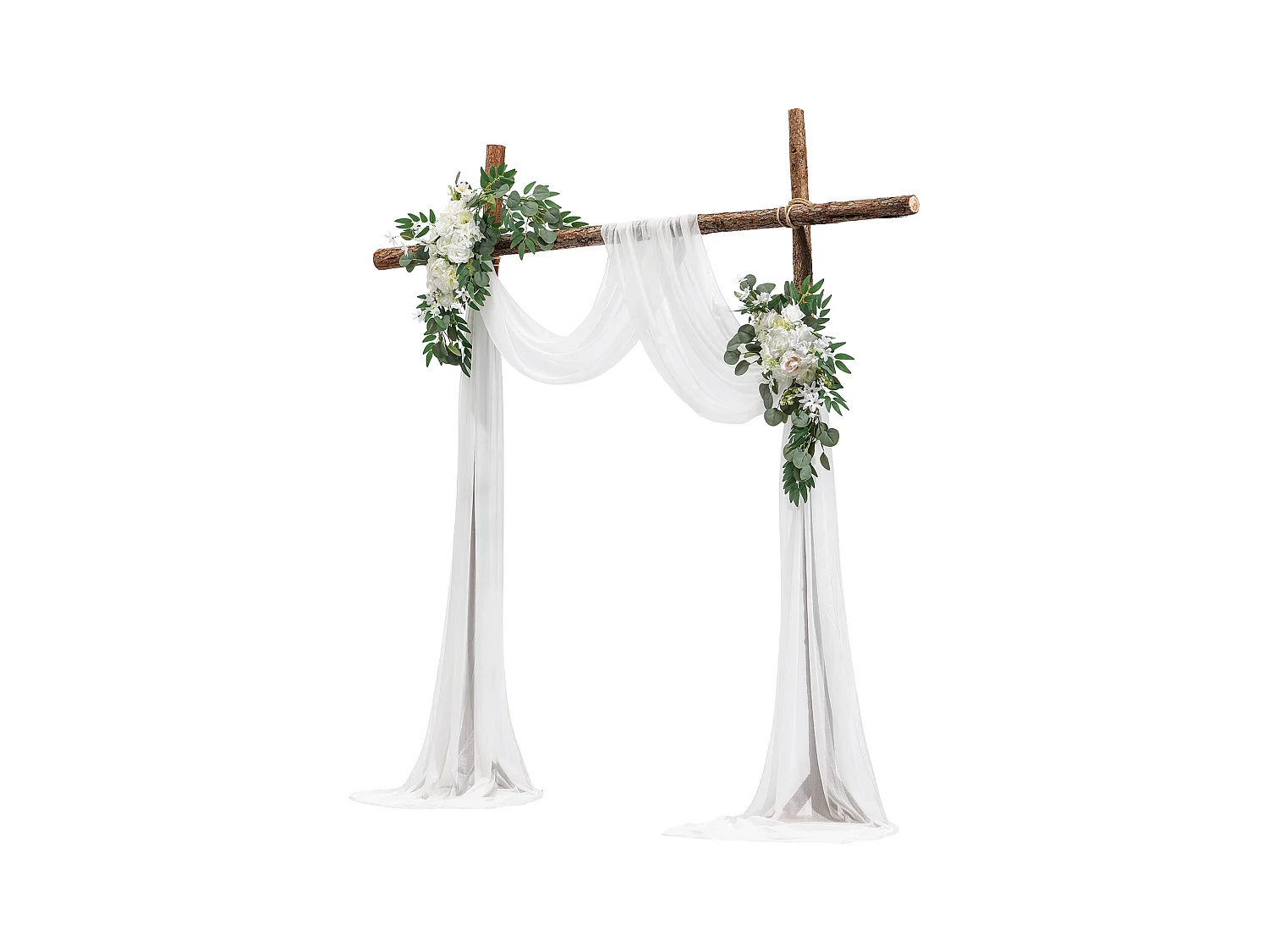 Arche de Mariage SucceBuy Kit de Fleurs Artificielles pour Arche de Mariage, Blanc, 2 Fleurs et 1 Rideau