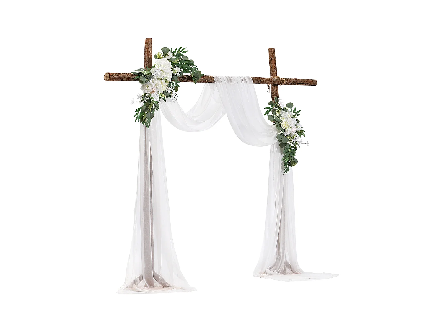 Arche de Mariage SucceBuy Kit de Fleurs Artificielles pour Arche de Mariage, Blanc, 2 Fleurs et 1 Rideau