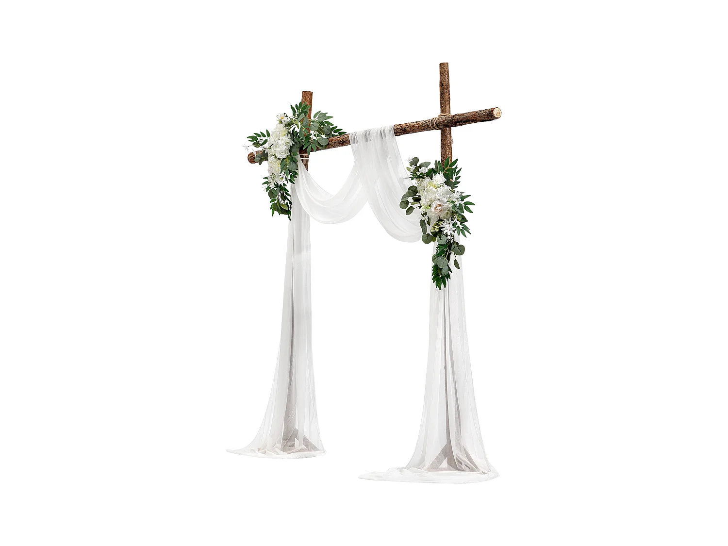 Arche de Mariage SucceBuy Kit de Fleurs Artificielles pour Arche de Mariage, Blanc, 2 Fleurs et 1 Rideau