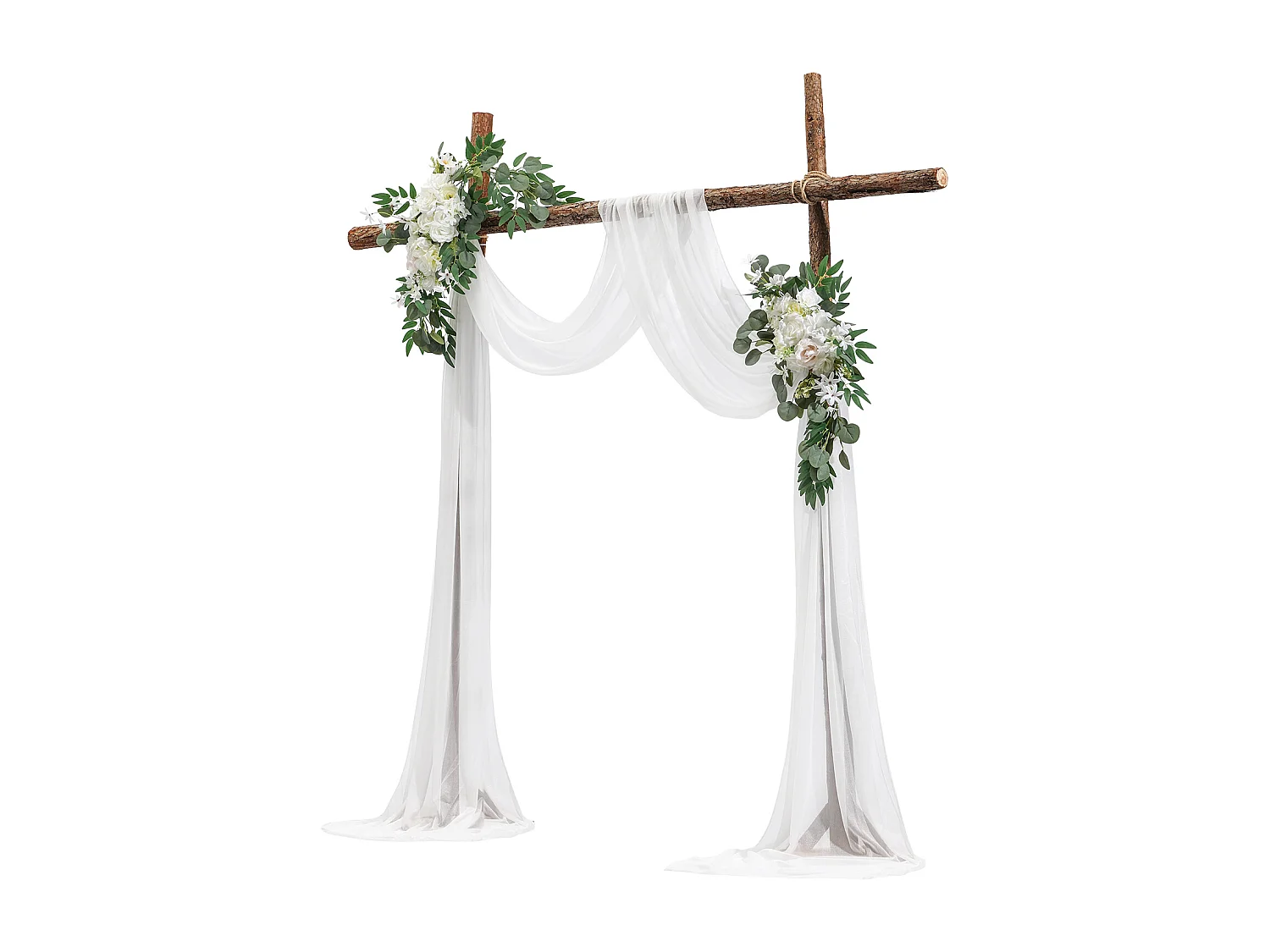 Arche de Mariage SucceBuy Kit de Fleurs Artificielles pour Arche de Mariage, Blanc, 2 Fleurs et 1 Rideau