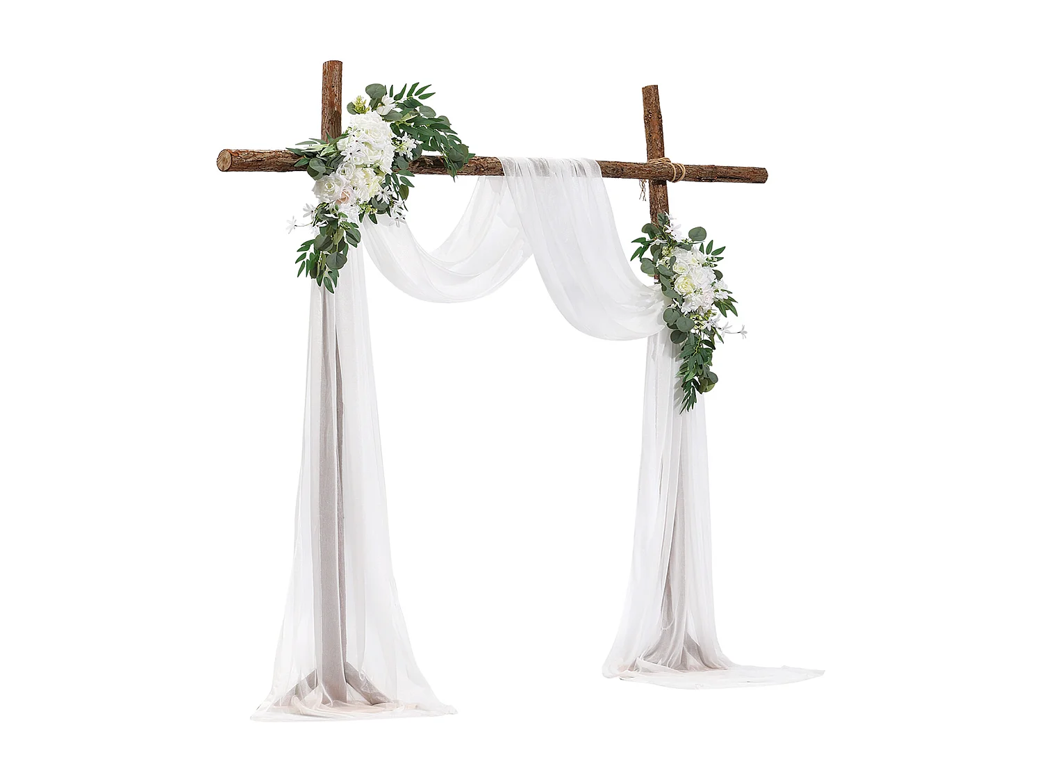 Arche de Mariage SucceBuy Kit de Fleurs Artificielles pour Arche de Mariage, Blanc, 2 Fleurs et 1 Rideau