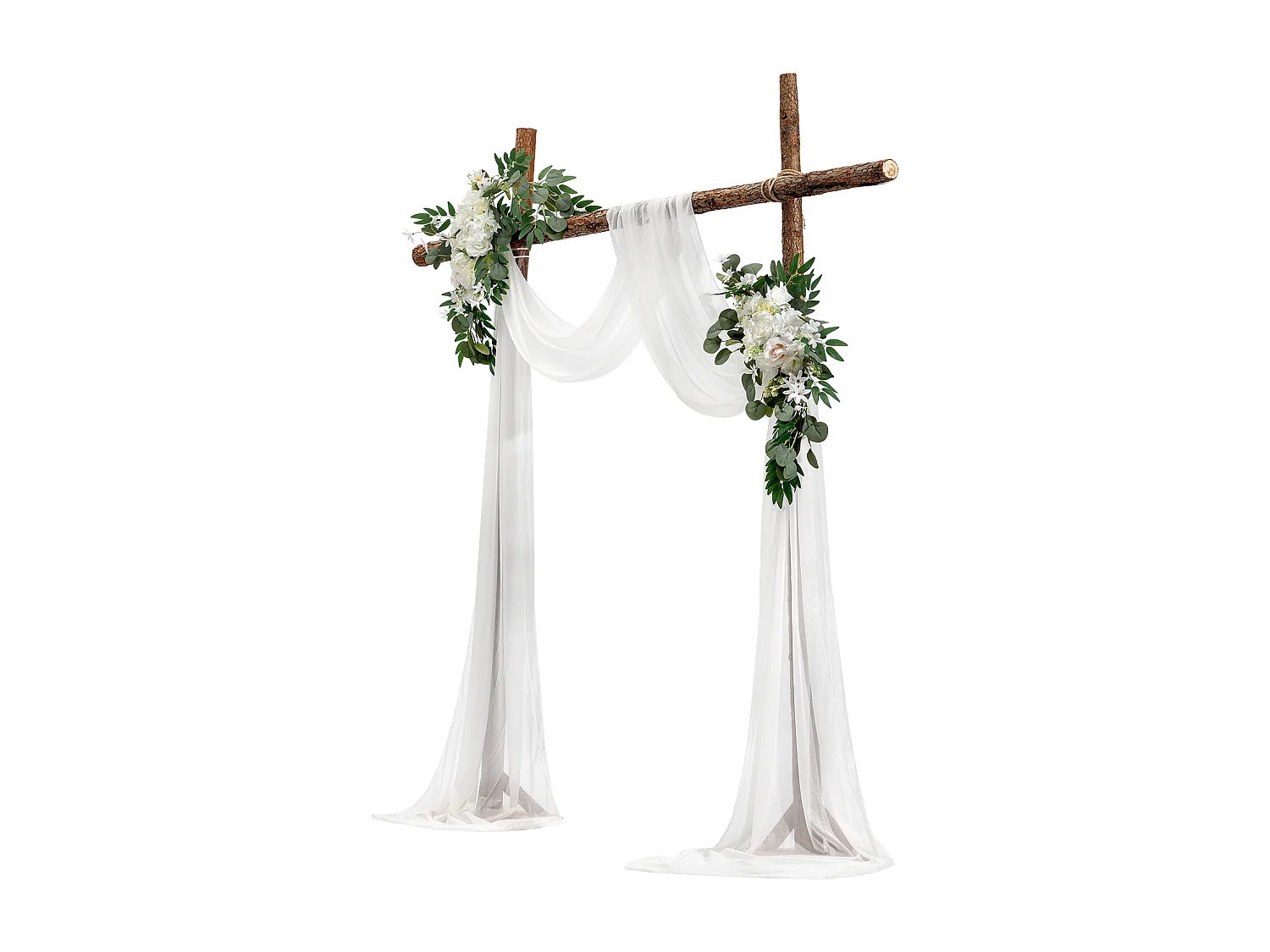 Arche de Mariage SucceBuy Kit de Fleurs Artificielles pour Arche de Mariage, Blanc, 2 Fleurs et 1 Rideau