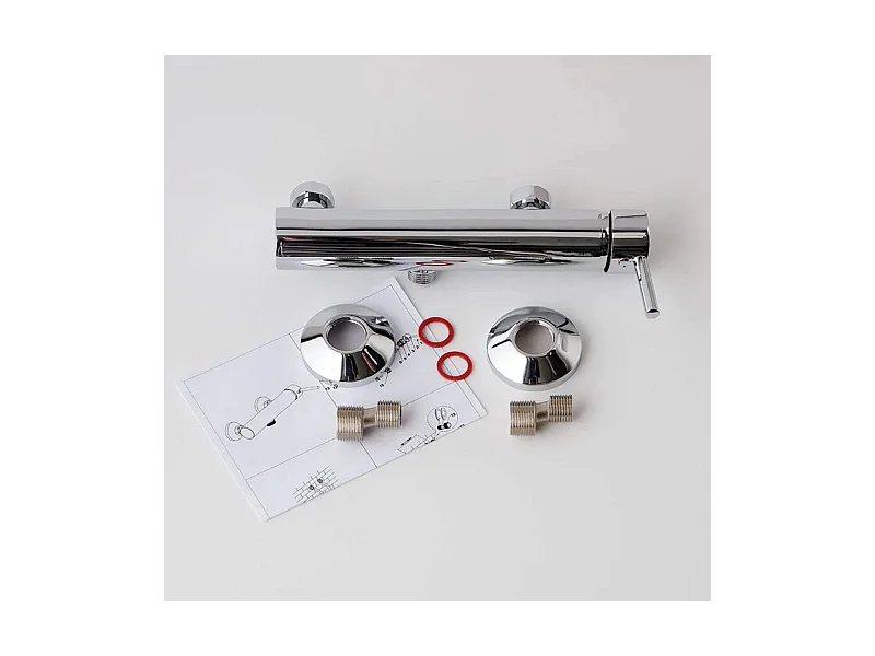 Mitigeur de douche extérieur "Drevon" en laiton chromé pour montage mural